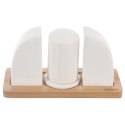 ZESTAW DO SOLI I PIEPRZU PORCELANOWY 4-ELE PRZYPRAWNIK SOLNICZKA + PIEPRZNICZKA WHITELINE ORION 152377