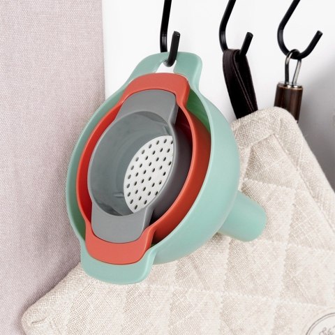 ZESTAW LEJKÓW KUCHENNYCH Z SITKIEM 10/8/6 CM 4-ELE LEJEK SITKO EXCELLENT HOUSEWARE 259731