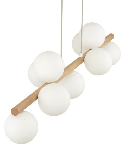 Lampa Wisząca ESTERA Brązowy Biały Szklane Klosze 9xG9