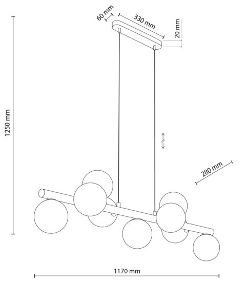Lampa Wisząca ESTERA Brązowy Biały Szklane Klosze 9xG9