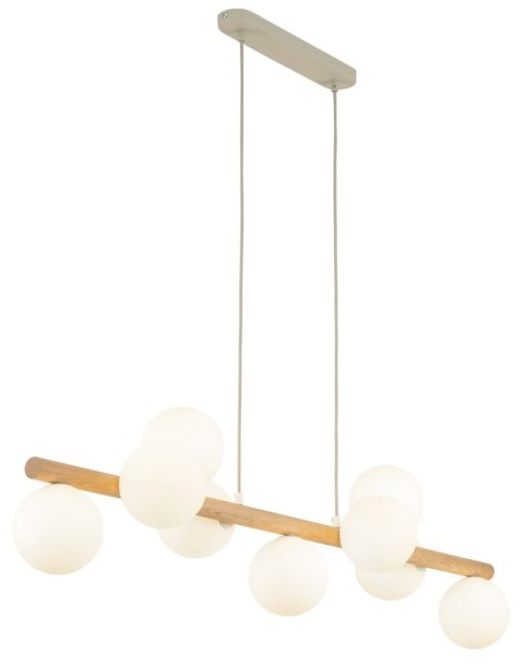 Lampa Wisząca ESTERA Brązowy Biały Szklane Klosze 9xG9