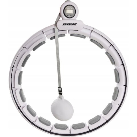HULA HOP Z MASAŻEREM OBCIĄŻENIEM I LICZNIKIEM BIAŁO SZARY ENERO FIT