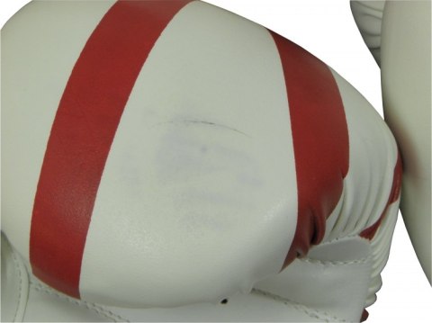 (W) Rękawice bokserskie MJE - RPU-KM białe POFARBOWANE