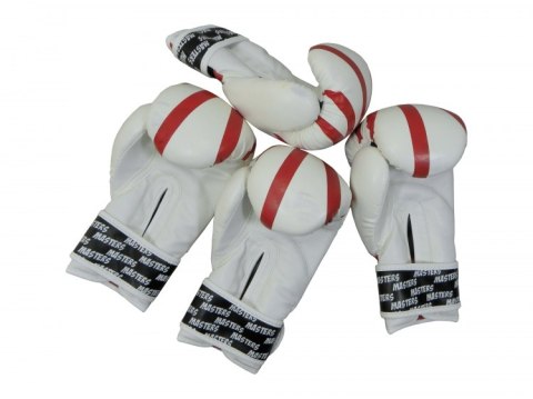 (W) Rękawice bokserskie MJE - RPU-KM białe POFARBOWANE