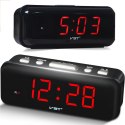 Budzik zegar elektroniczny z alarmem LED