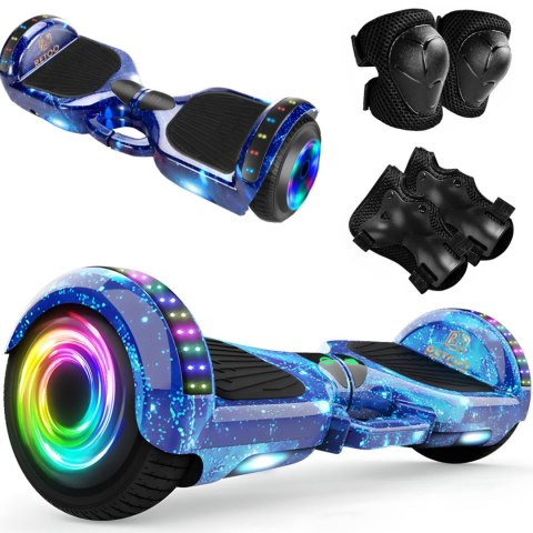 Deskorolka elektryczna Hoverboard z głośnikiem Bluetooth światłem LED ochraniaczami 6.5''