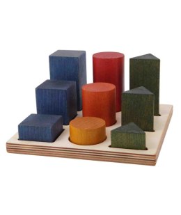 Drewniane Klocki do Sortowania Kształtów - Kolorowe XL
