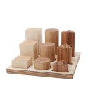 Drewniane Klocki do Sortowania Kształtów - Naturalne XL