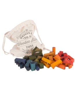 Drewniane Klocki w Worku - Kolorowe, 100 elementów