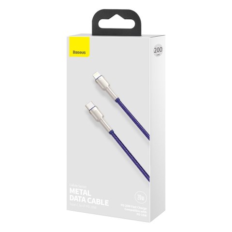 Kabel USB-C do Lightning Baseus Cafule, 20W, 2m (fioletowy)