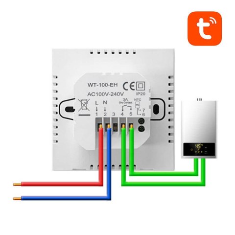 Termostat AVATTO ZWT100 ZigBee 3A Tuya do boilera CWU