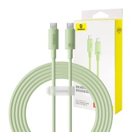 Kabel szybko ładujący Baseus USB-C do USB-C Habitat Series 100W, 2m (zielony)