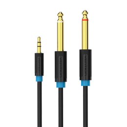 Kabel audio TRS 3,5mm na 2x 6,35mm Vention BACBJ 5m czarny