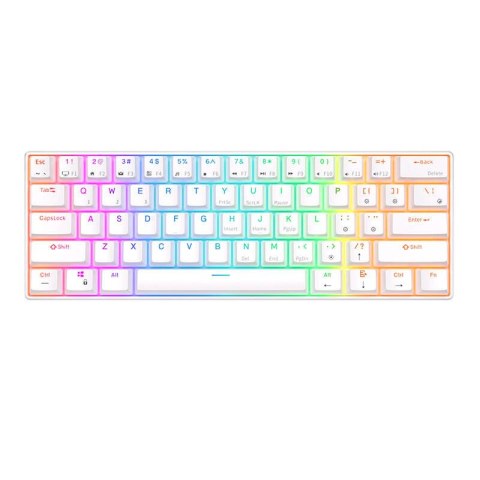 Klawiatura mechaniczna Royal Kludge RK61 RGB, brown switch (biała) (QWERTY)