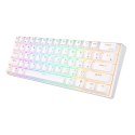 Klawiatura mechaniczna Royal Kludge RK61 RGB, brown switch (biała) (QWERTY)