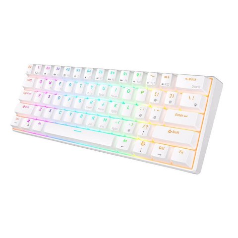 Klawiatura mechaniczna Royal Kludge RK61 RGB, red switch (biała) (QWERTY)
