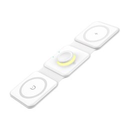 Magnetyczna ładowarka indukcyjna, Essager, EWXCX3-NMC02, 3w1, 15W (biała)