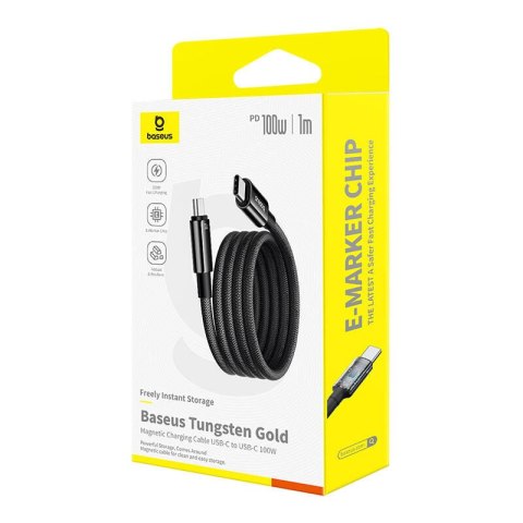 Kabel BASEUS Tungsten Gold USB-C-USB-C 1m (czarny)
