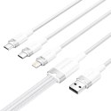 Kabel VENTION CTPWG USB-A-Lightning/USB-C/microUSB 1.5m 3A (biały)