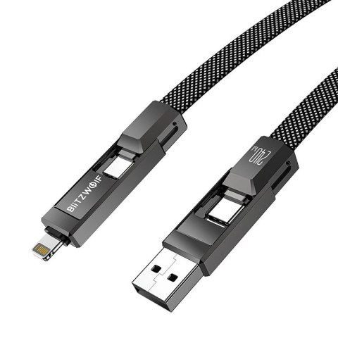 Kabel BLITZWOLF BW-HDC7 USB-A/USB-C-USB-C/Lightning 1.2m 240W (czarny)