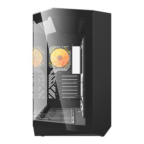 Obudowa komputerowa DARKFLASH DY470 + 4 wentylatory (czarna)