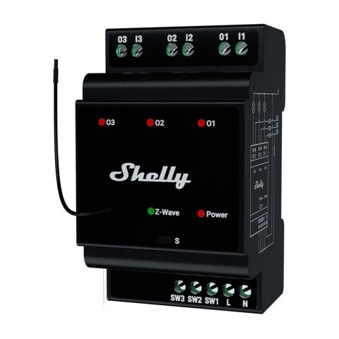 Przekaźnik SHELLY Qubino Wave Pro 3 Z-Wave 3-kanałowy DIN