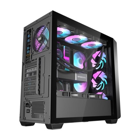 Obudowa komputerowa DARKFLASH DS900WD + 4 wentylatory (czarna)