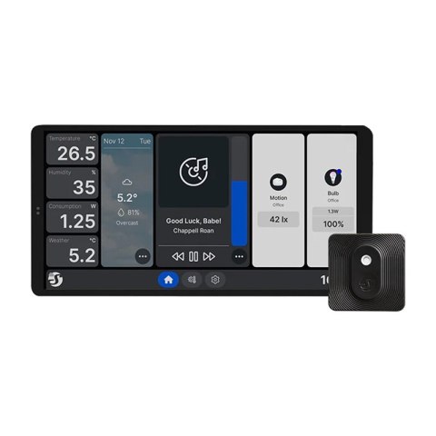 Podwójny panel sterowania Shelly Wall Display X2 WiFi/BLU (czarny) + BLU H&T