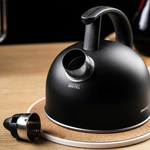 CZAJNIK 1,5L Z GWIZDKIEM KINGHOFF KH-1897 CZARNY MAT