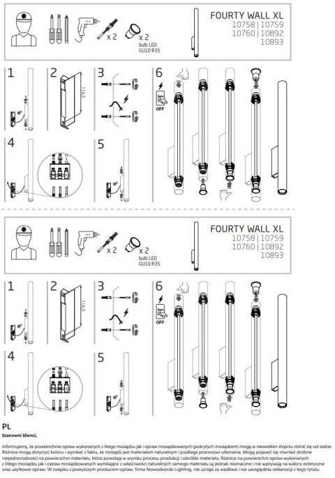 Kinkiet FOURTY XL Czarny 1xGU10 R35