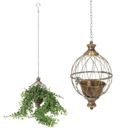 Wisząca donica kula z metalu h32,5 cm