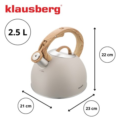 CZAJNIK STALOWY Z GWIZDKIEM 2,5L KLAUSBERG KB-7913