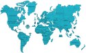 Drewniana Mapa Świata na ścianę 3D, rozm. XL- kolor niebieski
