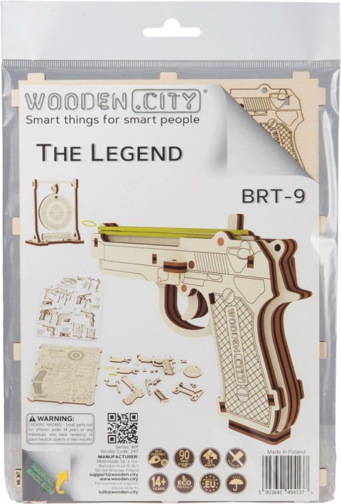 Drewniane Puzzle 3D - Pistolet The Legend BRT-9