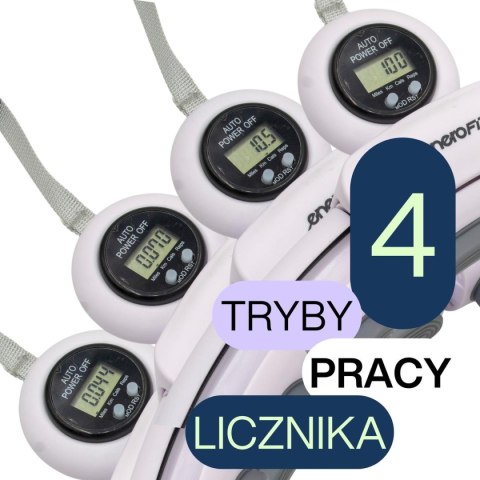 HULA HOP Z MASAŻEREM OBCIĄŻENIEM I LICZNIKIEM BIAŁO SZARY ENERO FIT