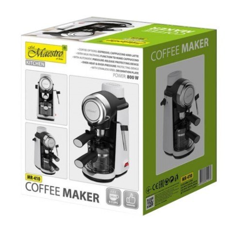 Kolbowy ekspres do kawy ze spieniaczem do mleka MR-410