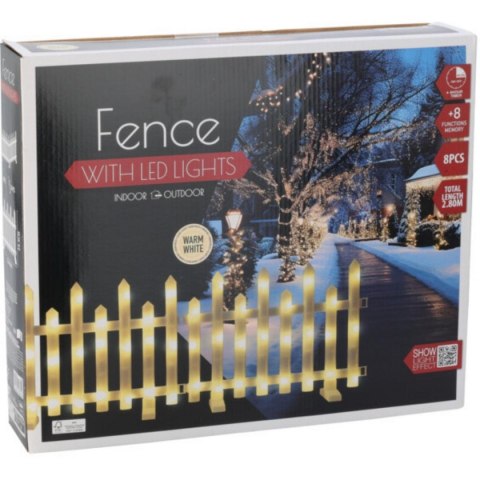 PŁOTEK DEKORACYJNY LED 8SZT CIEPŁY BIAŁY