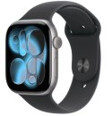 Watch Series 11 GPS koperta 42 mm z aluminium w kolorze gwiezdnej szarości, pasek sportowy w kolorze czarnym - rozmiar M/L