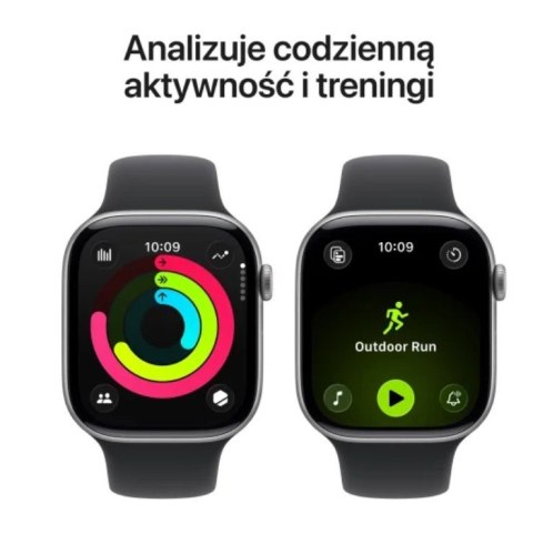 Watch Series 11 GPS koperta 46 mm z aluminium w kolorze gwiezdnej szarości, pasek sportowy w kolorze czarnym - rozmiar S/M