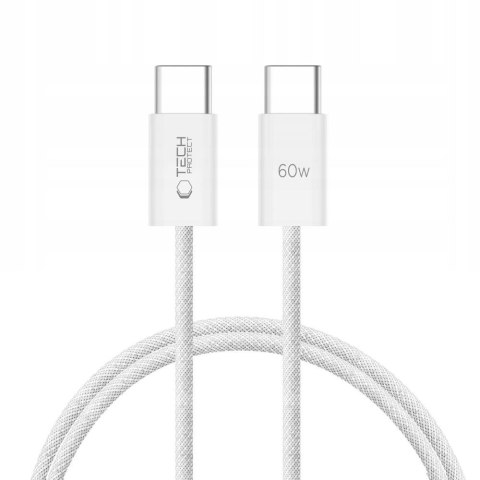 Kabel przewód USB-C PD 60W 3A 1m - biały