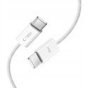 Kabel przewód USB-C PD 60W 3A 1m - biały