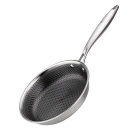 PATELNIA STALOWA 22cm Z POWŁOKĄ PLASTER MIODU E-7546