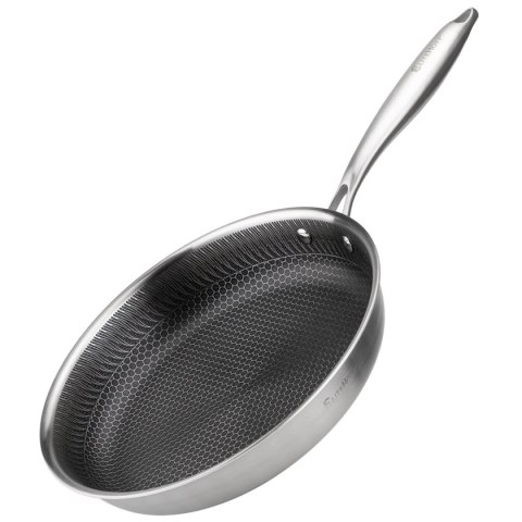 PATELNIA STALOWA 28cm Z POWŁOKĄ PLASTER MIODU E-7549