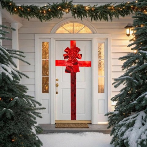 KOKARDA NA DRZWI 33x42CM WSTĄŻKA CZERWONA