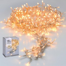 LAMPKI CHOINKOWE ŁAŃCUCH ŚWIETLNY 120 LED CIEPŁY BIAŁY PRZEŹROCZYSTY PRZEWÓD