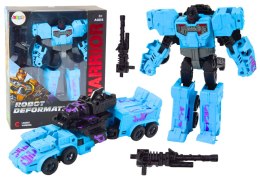 Robot Bojowy Auto 2W1 Broń Karabiny Akcesoria Niebieski