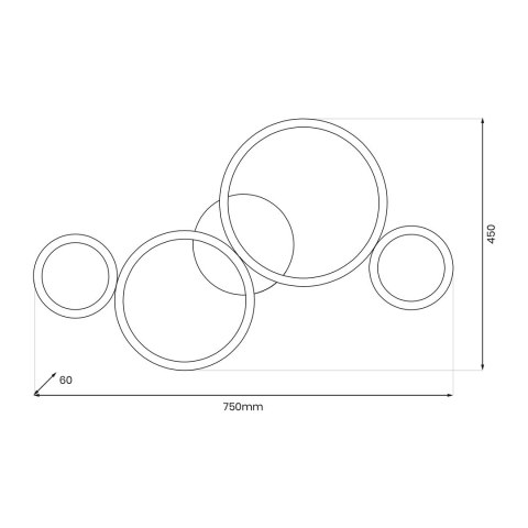 Lampa sufitowa UNIVERSE Czarna 30W 4000K 75cm