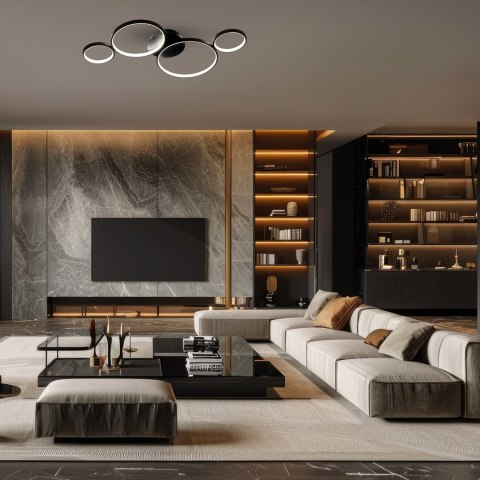 Lampa sufitowa UNIVERSE Czarna 30W 4000K 75cm