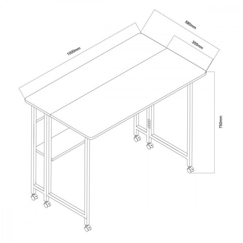Biurko mobilne MC-126W 50 kg Białe