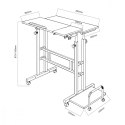 Mobilne biurko regulowane MC-124 W regulacja wysokości 67-115cm, max 50kg, blat 80x60 cm